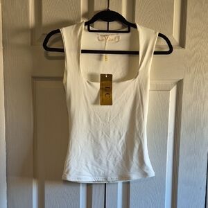 Women's Square Neck SOFT Tank Top Off White